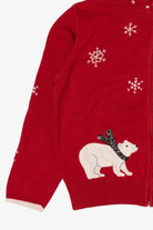 Vintage Red Coldwater Creek Polar Bears Ugly Christmas Cardigan (1990s)
