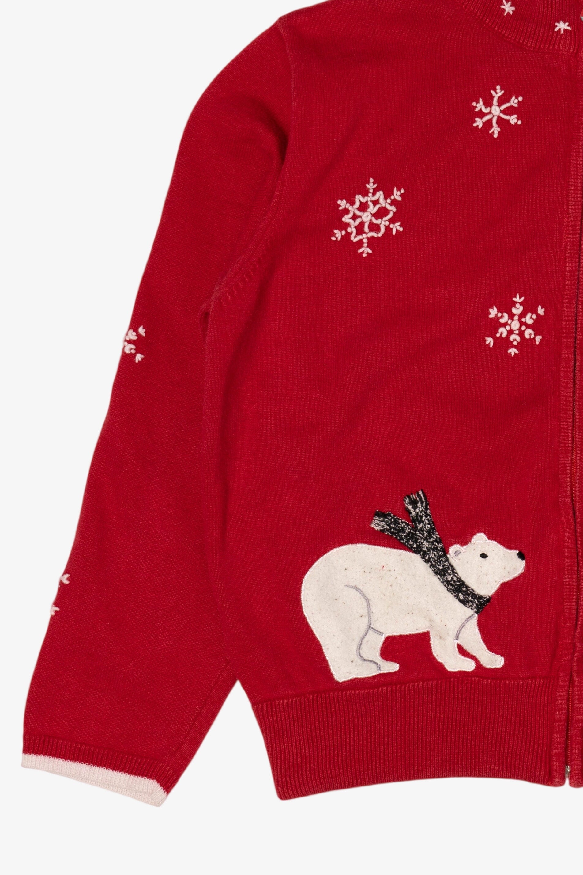 Vintage Red Coldwater Creek Polar Bears Ugly Christmas Cardigan (1990s)