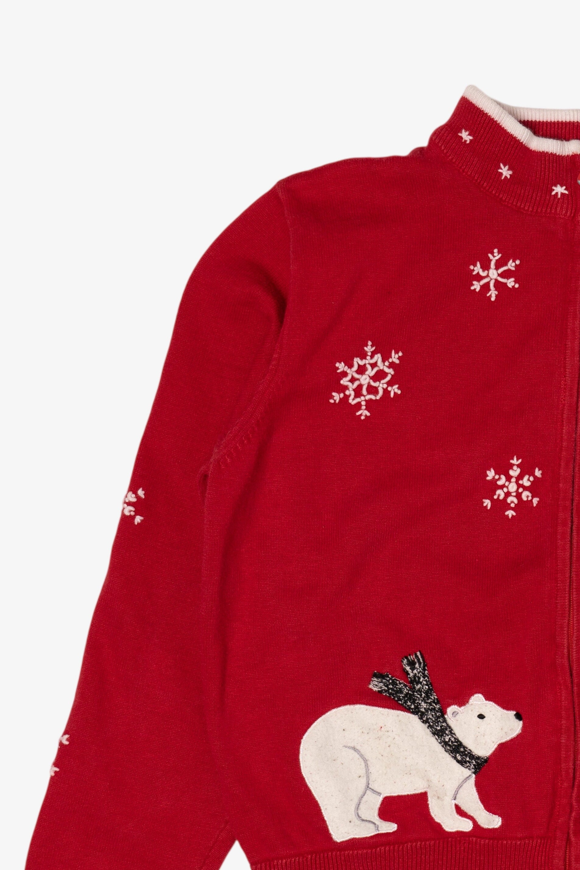 Vintage Red Coldwater Creek Polar Bears Ugly Christmas Cardigan (1990s)