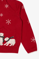Vintage Red Coldwater Creek Polar Bears Ugly Christmas Cardigan (1990s)