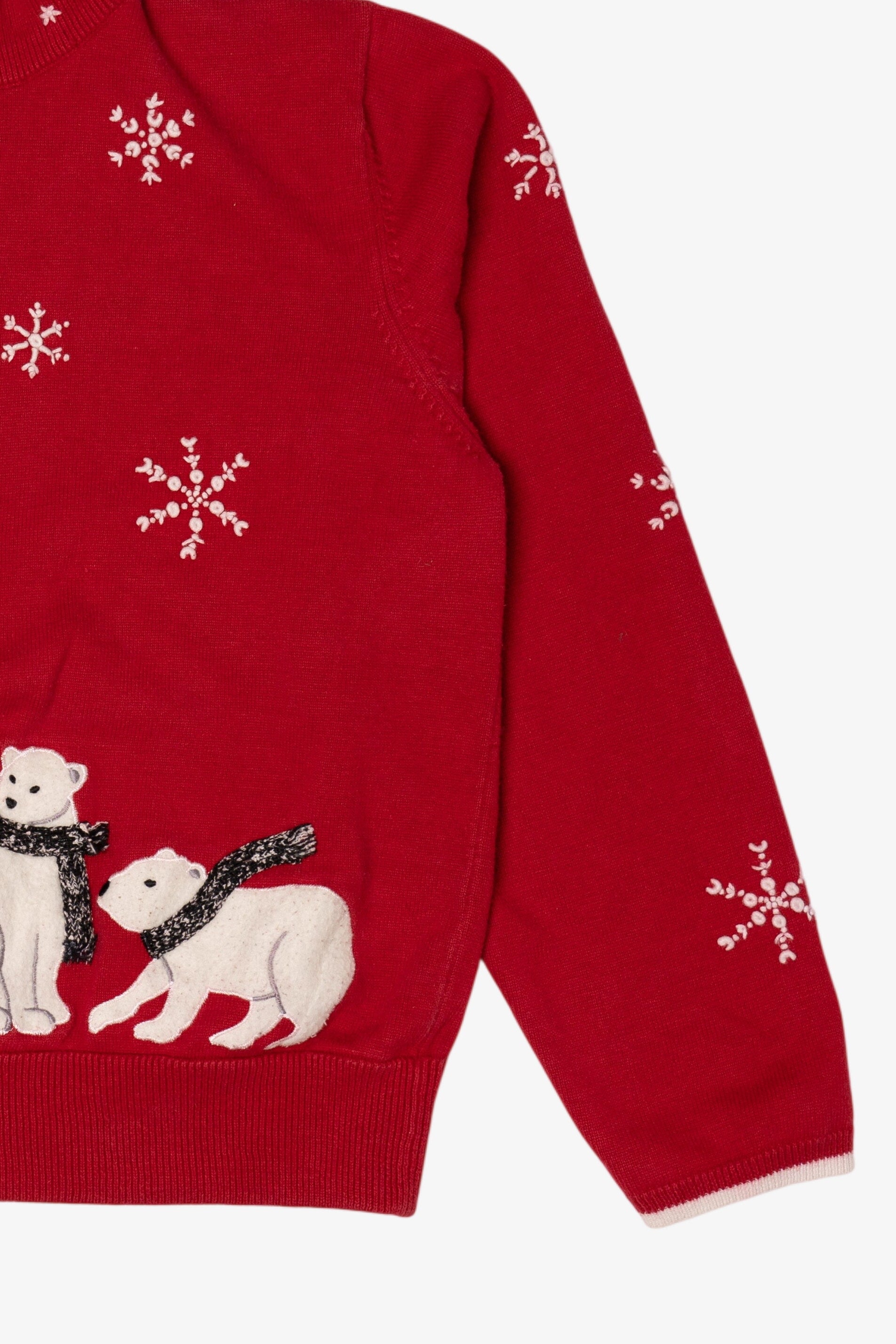 Vintage Red Coldwater Creek Polar Bears Ugly Christmas Cardigan (1990s)