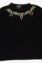 Vintage Black Studio Joy Candy Canes Ugly Christmas Pullover (2000s)