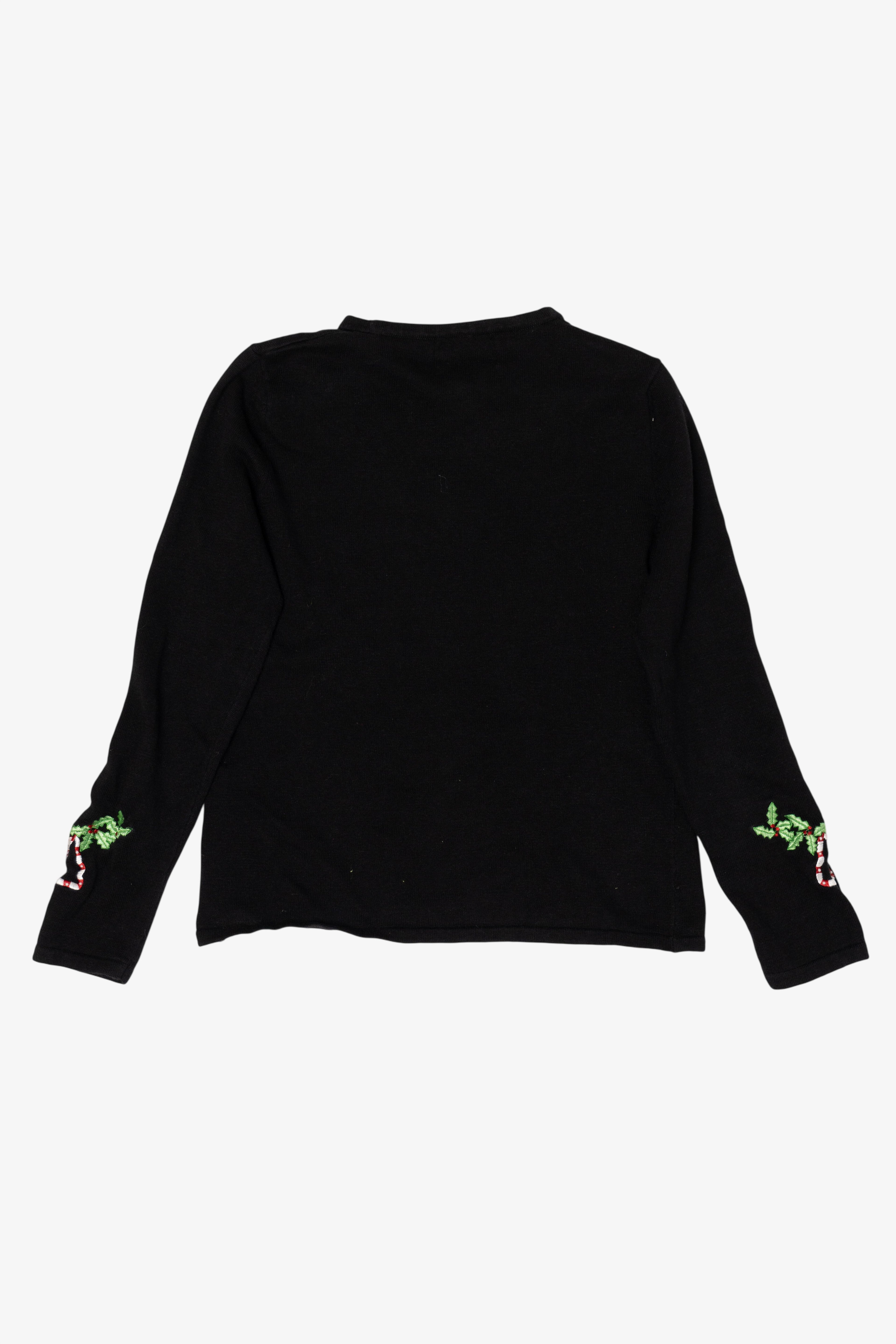 Vintage Black Studio Joy Candy Canes Ugly Christmas Pullover (2000s)