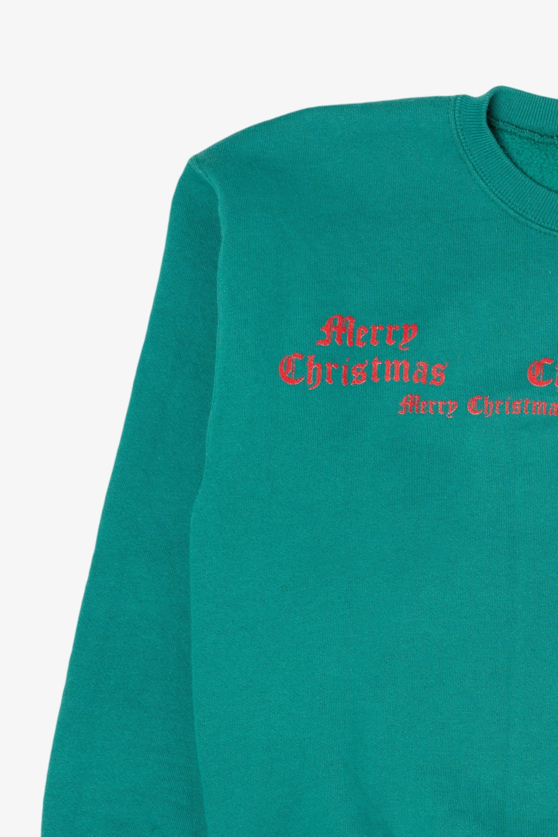 Vintage Teal Lee "Merry Christmas" Ugly Christmas Sweatshirt (2000s)