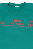 Vintage Teal Lee "Merry Christmas" Ugly Christmas Sweatshirt (2000s)