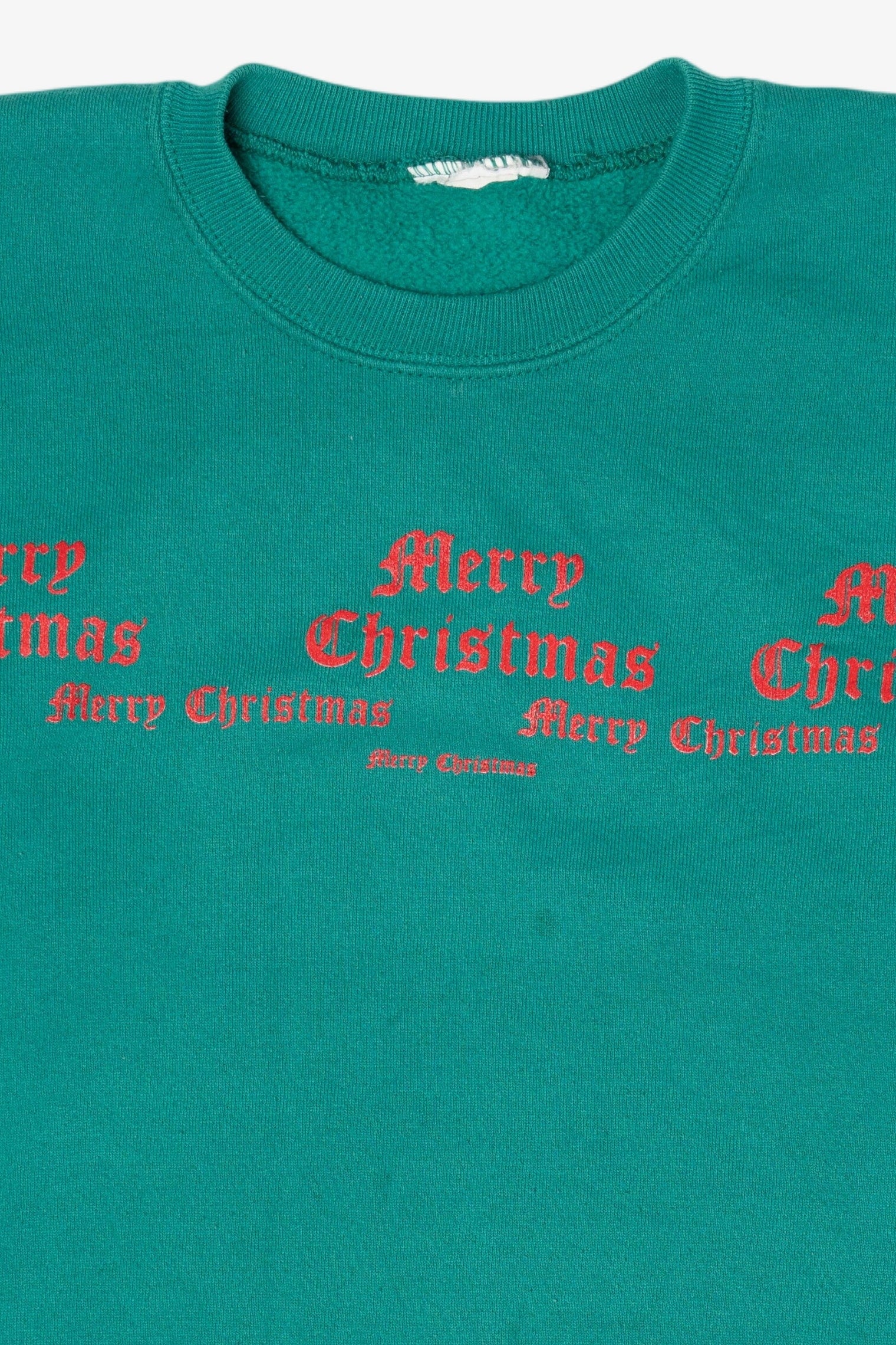 Vintage Teal Lee "Merry Christmas" Ugly Christmas Sweatshirt (2000s)