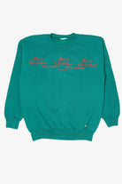 Vintage Teal Lee "Merry Christmas" Ugly Christmas Sweatshirt (2000s)