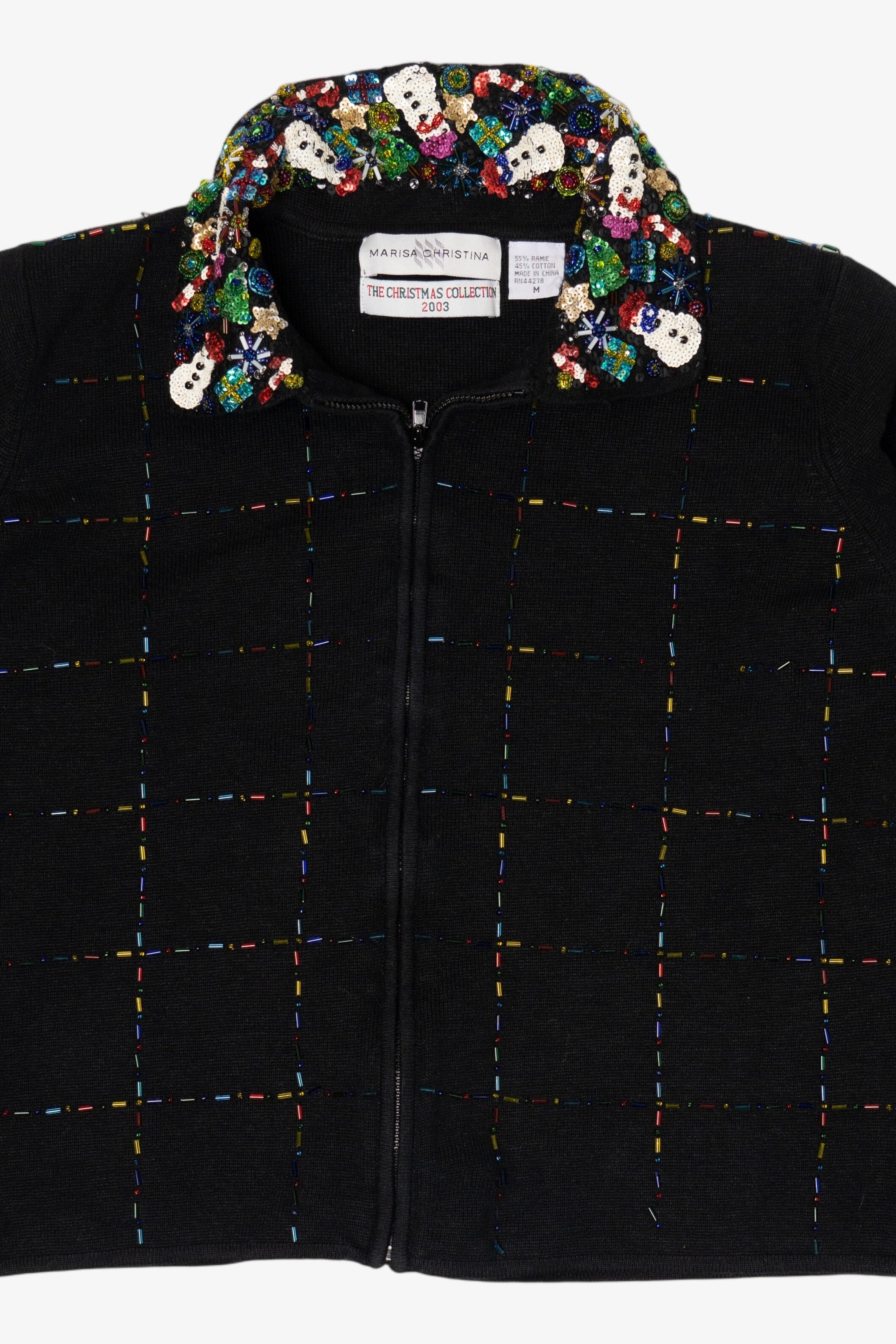 Vintage Black Marisa Christina Ugly Christmas Cardigan (2000s)