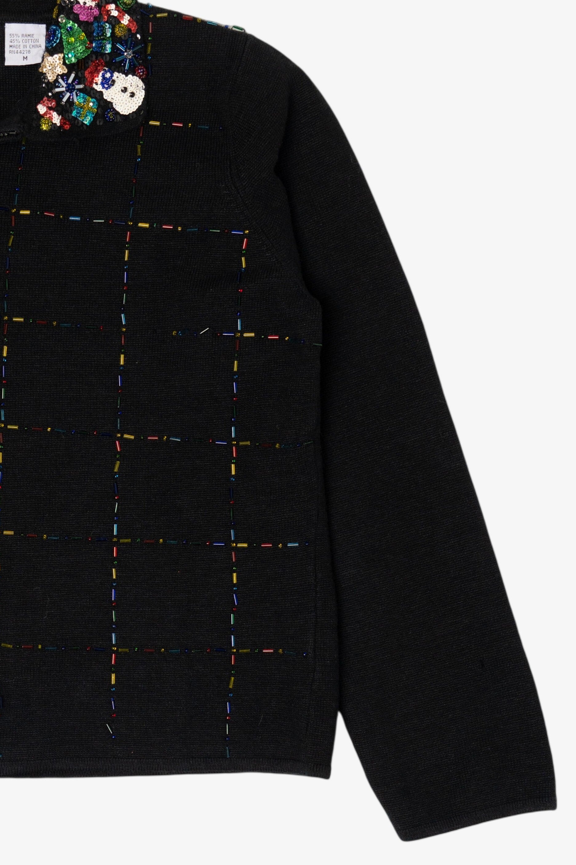 Vintage Black Marisa Christina Ugly Christmas Cardigan (2000s)