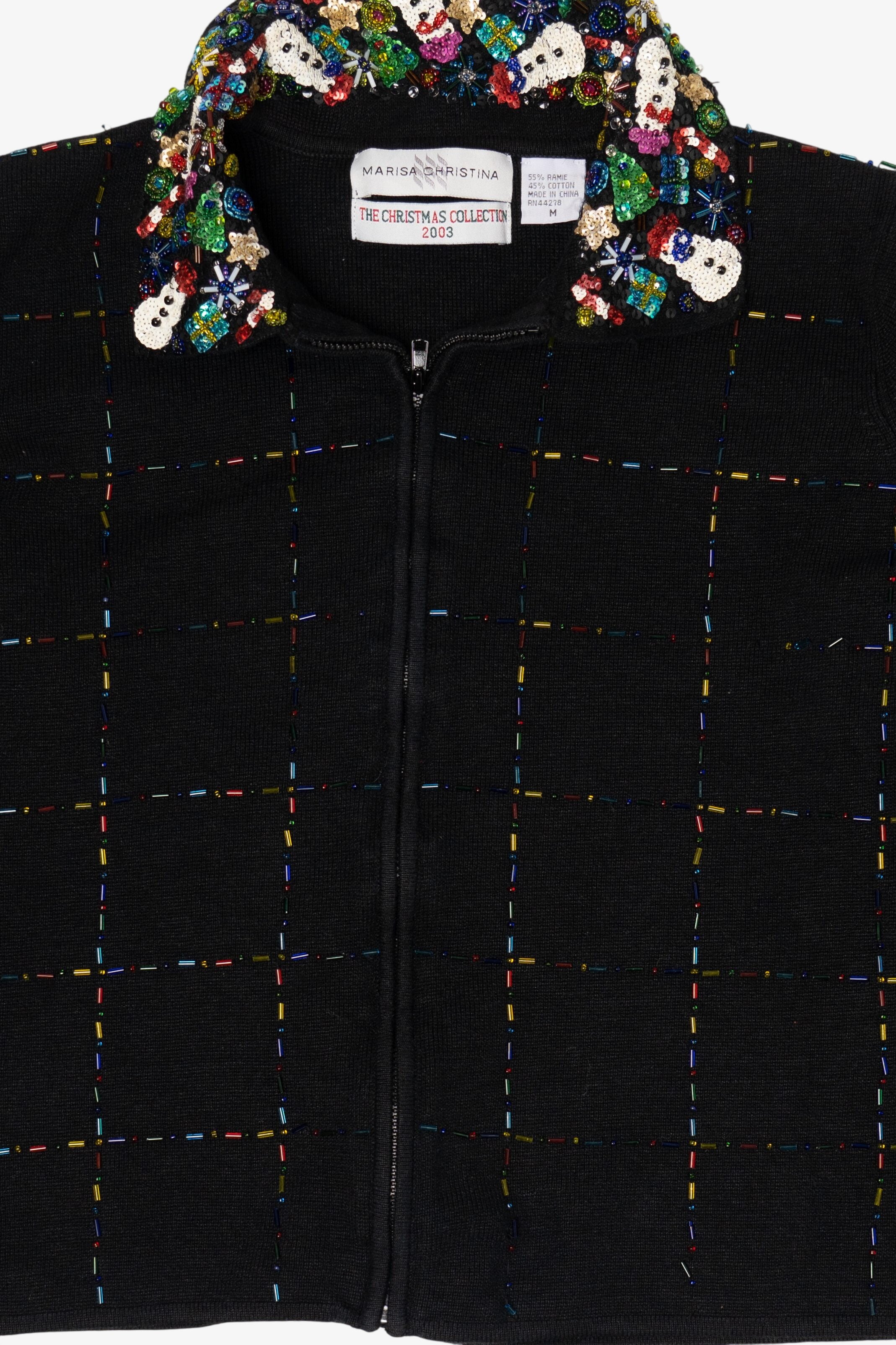 Vintage Black Marisa Christina Ugly Christmas Cardigan (2000s)