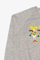 Vintage Gray Bassett-Walker Reindeer Ugly Christmas Raglan Sweatshirt (1990s)