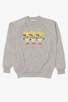 Vintage Gray Bassett-Walker Reindeer Ugly Christmas Raglan Sweatshirt (1990s)