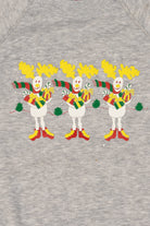 Vintage Gray Bassett-Walker Reindeer Ugly Christmas Raglan Sweatshirt (1990s)