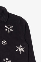Vintage Black Sonoma Snowflakes Ugly Christmas Cardigan (2000s)