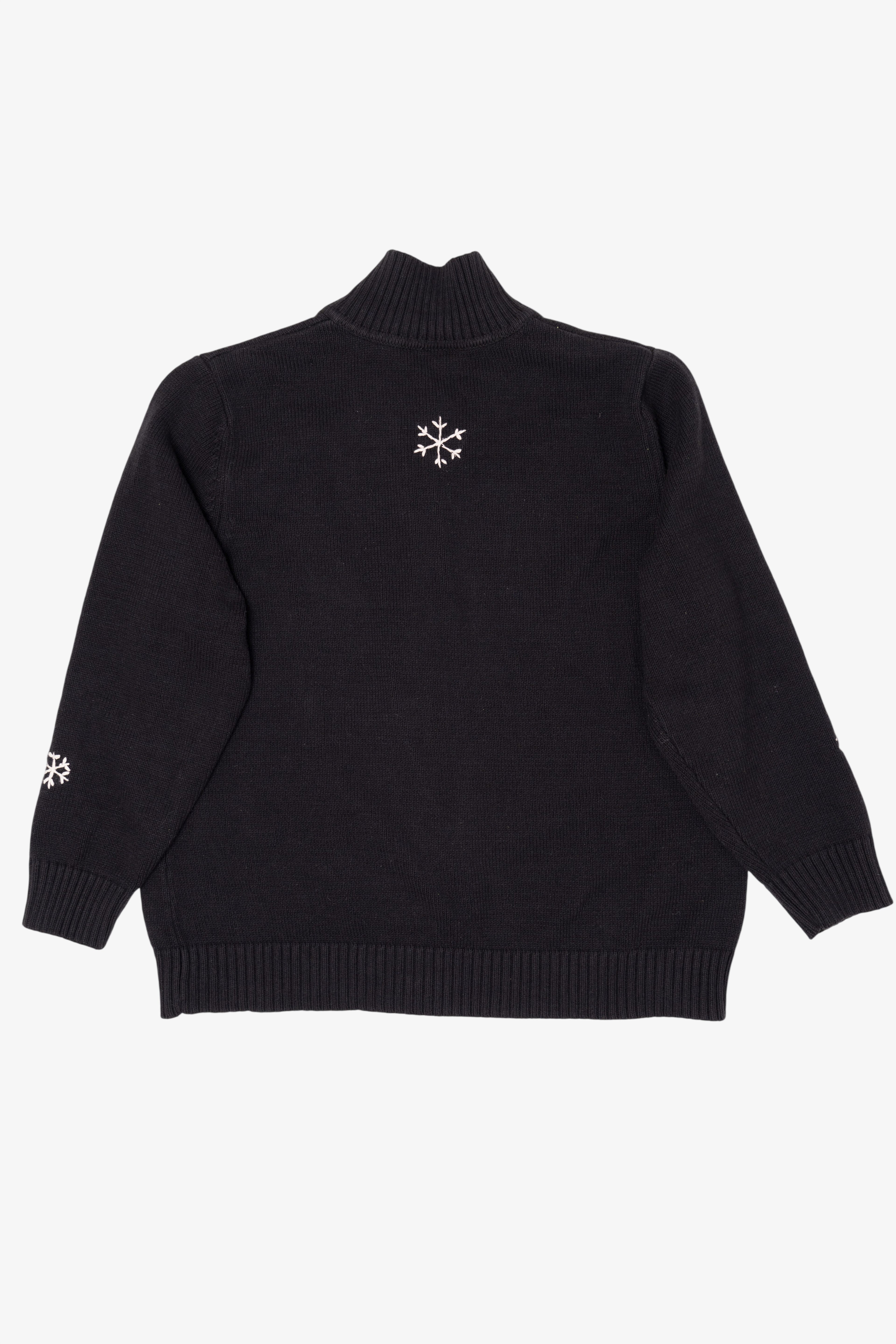 Vintage Black Sonoma Snowflakes Ugly Christmas Cardigan (2000s)