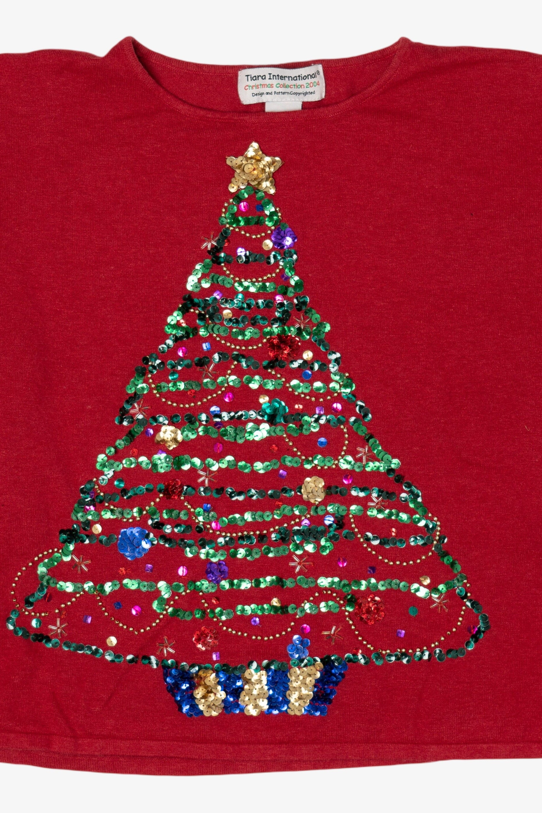 Vintage Red Tiara International Tree Ugly Christmas Pullover (2000s)