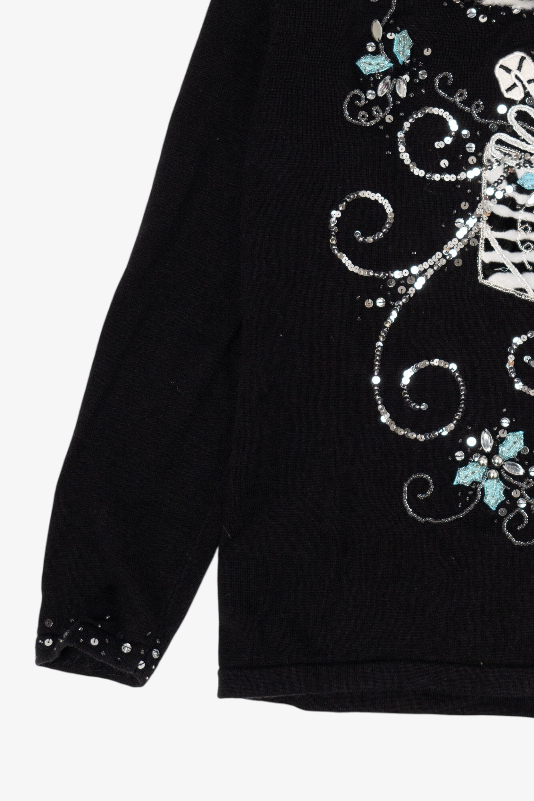 Vintage Black Berek Presents Ugly Christmas Pullover (1990s)