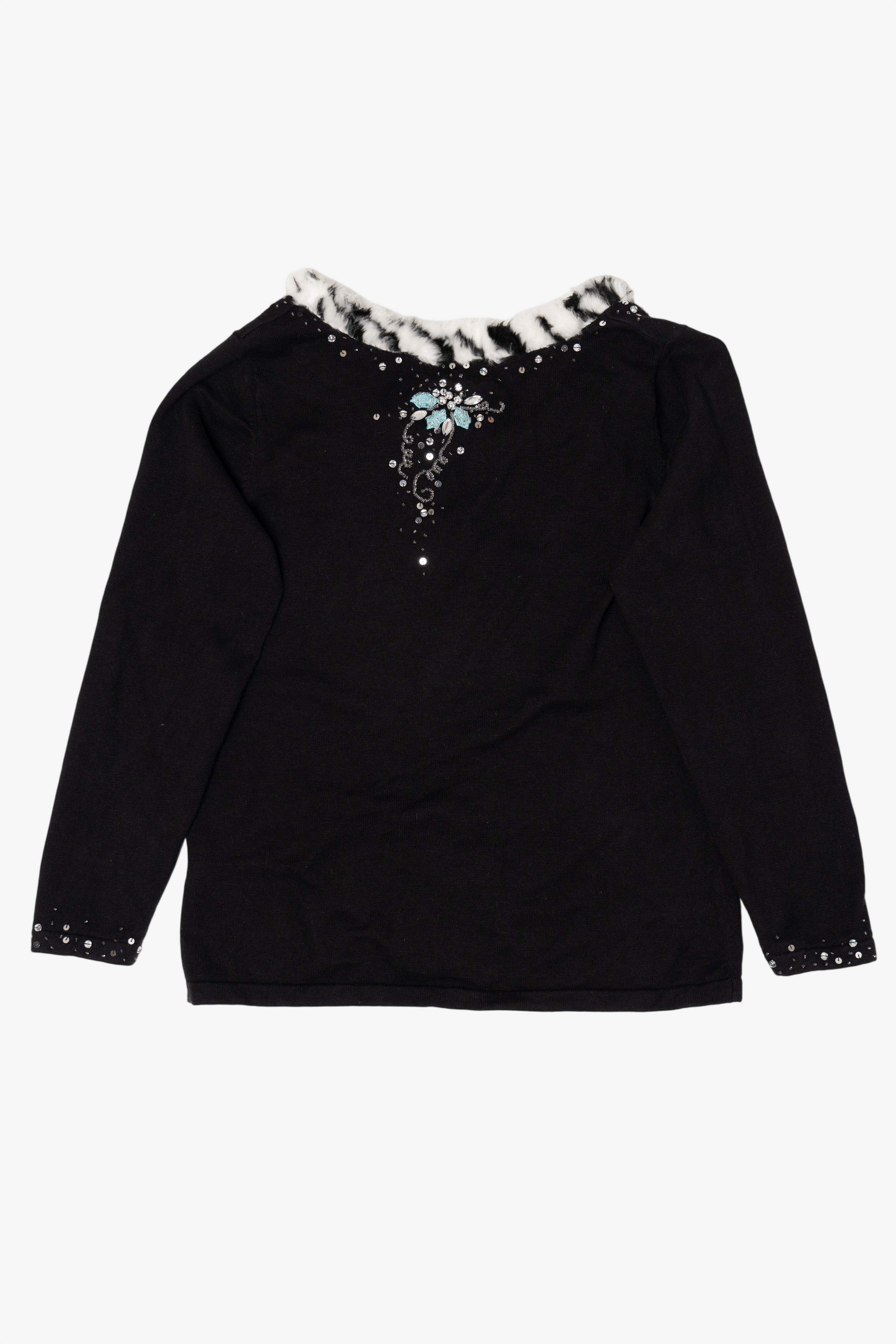 Vintage Black Berek Presents Ugly Christmas Pullover (1990s)