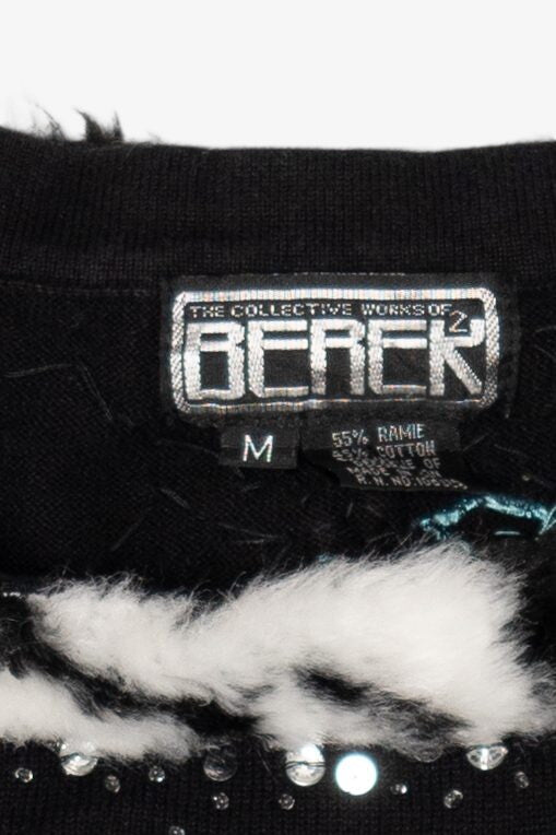 Vintage Black Berek Presents Ugly Christmas Pullover (1990s)