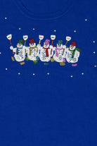 Vintage Lightweight Blue Lisa Snowmen Ugly Christmas Pullover (2000s)