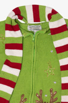 Vintage Green Tiara International Reindeer Scarf Ugly Christmas Cardigan (2000s)