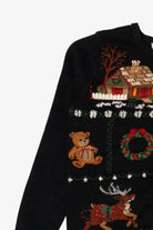 Vintage Black Dress Barn Ugly Christmas Cardigan (1990s)