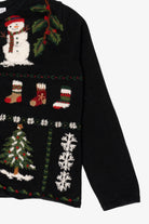 Vintage Black Dress Barn Ugly Christmas Cardigan (1990s)