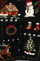 Vintage Black Dress Barn Ugly Christmas Cardigan (1990s)