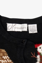 Vintage Black Dress Barn Ugly Christmas Cardigan (1990s)