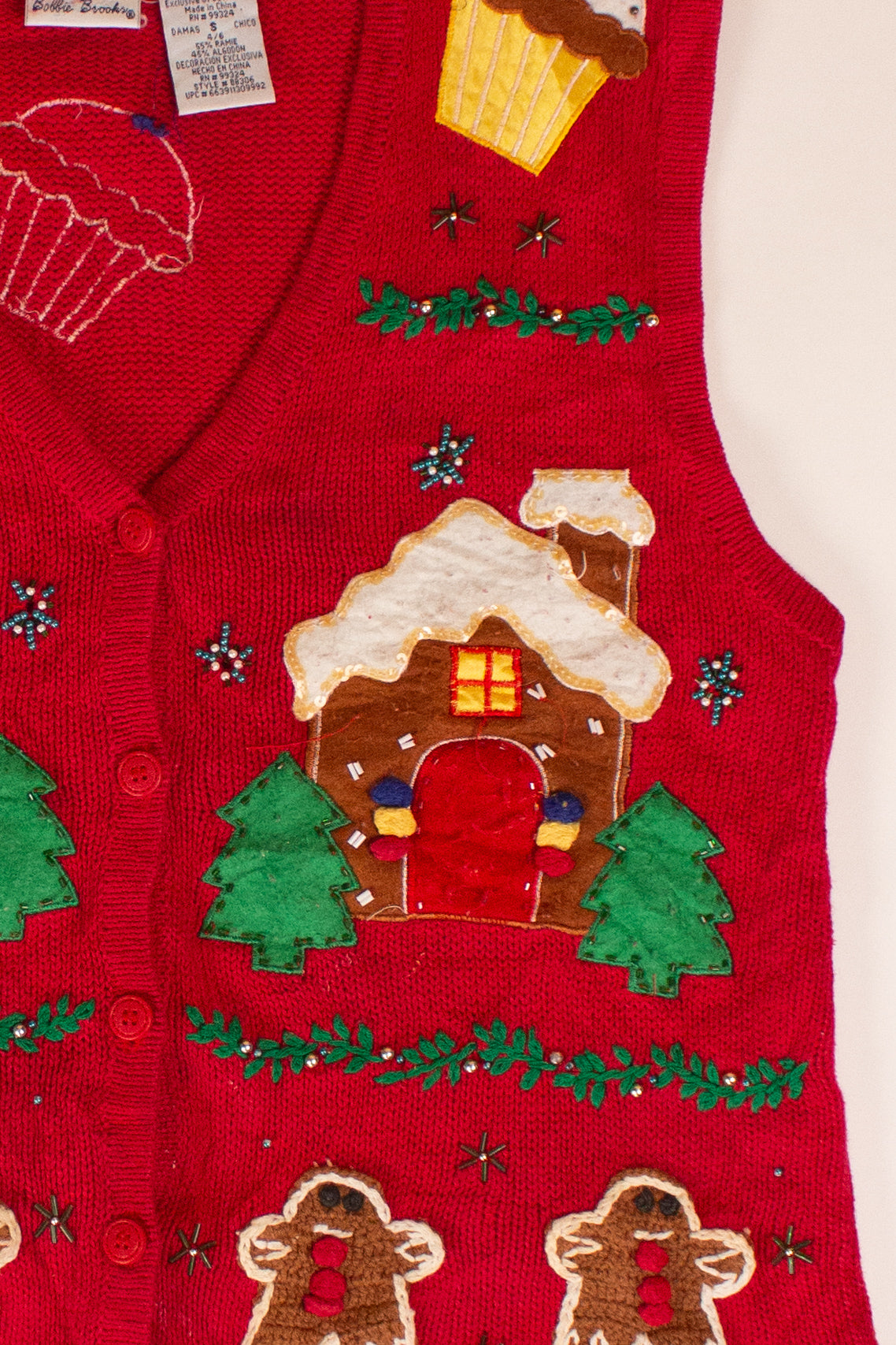 Vintage Red Bobbie Brooks Ugly Christmas Vest (1990s)