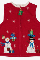 Vintage Red Heirloom Collectible Snowmen Ugly Christmas Vest (2000s)