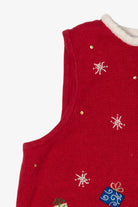 Vintage Red Heirloom Collectible Snowmen Ugly Christmas Vest (2000s)