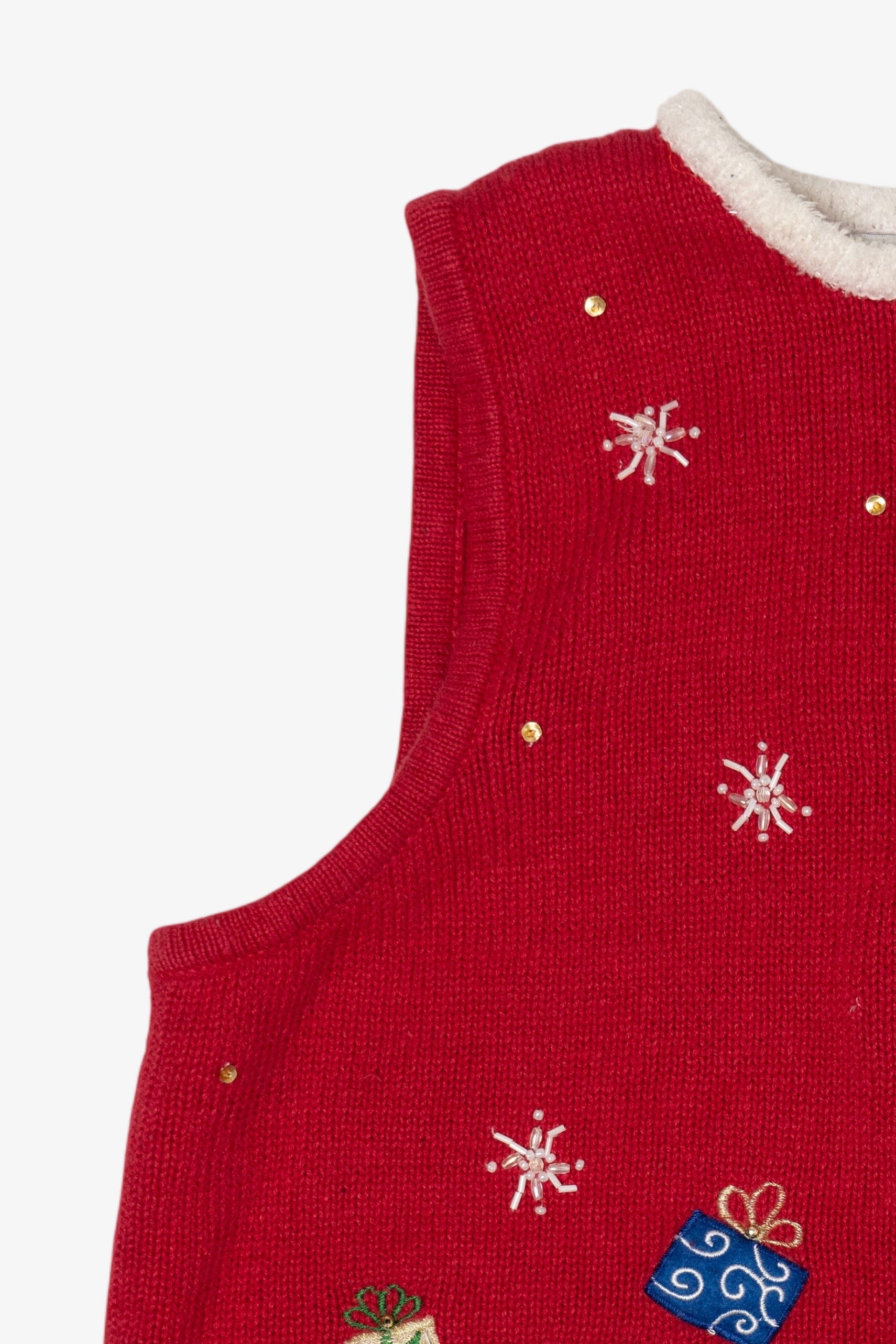 Vintage Red Heirloom Collectible Snowmen Ugly Christmas Vest (2000s)