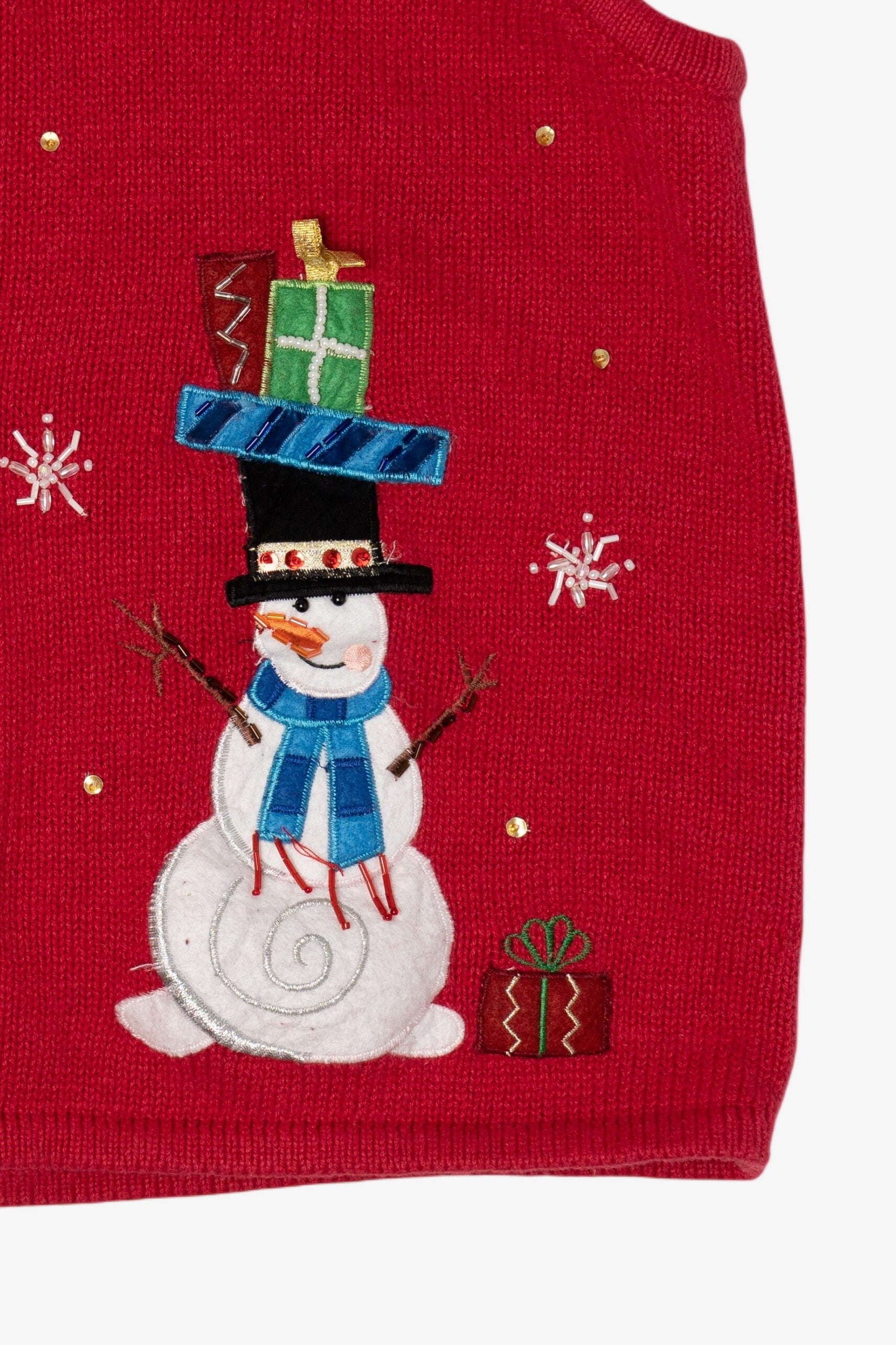 Vintage Red Heirloom Collectible Snowmen Ugly Christmas Vest (2000s)