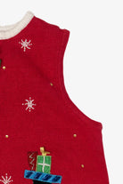 Vintage Red Heirloom Collectible Snowmen Ugly Christmas Vest (2000s)