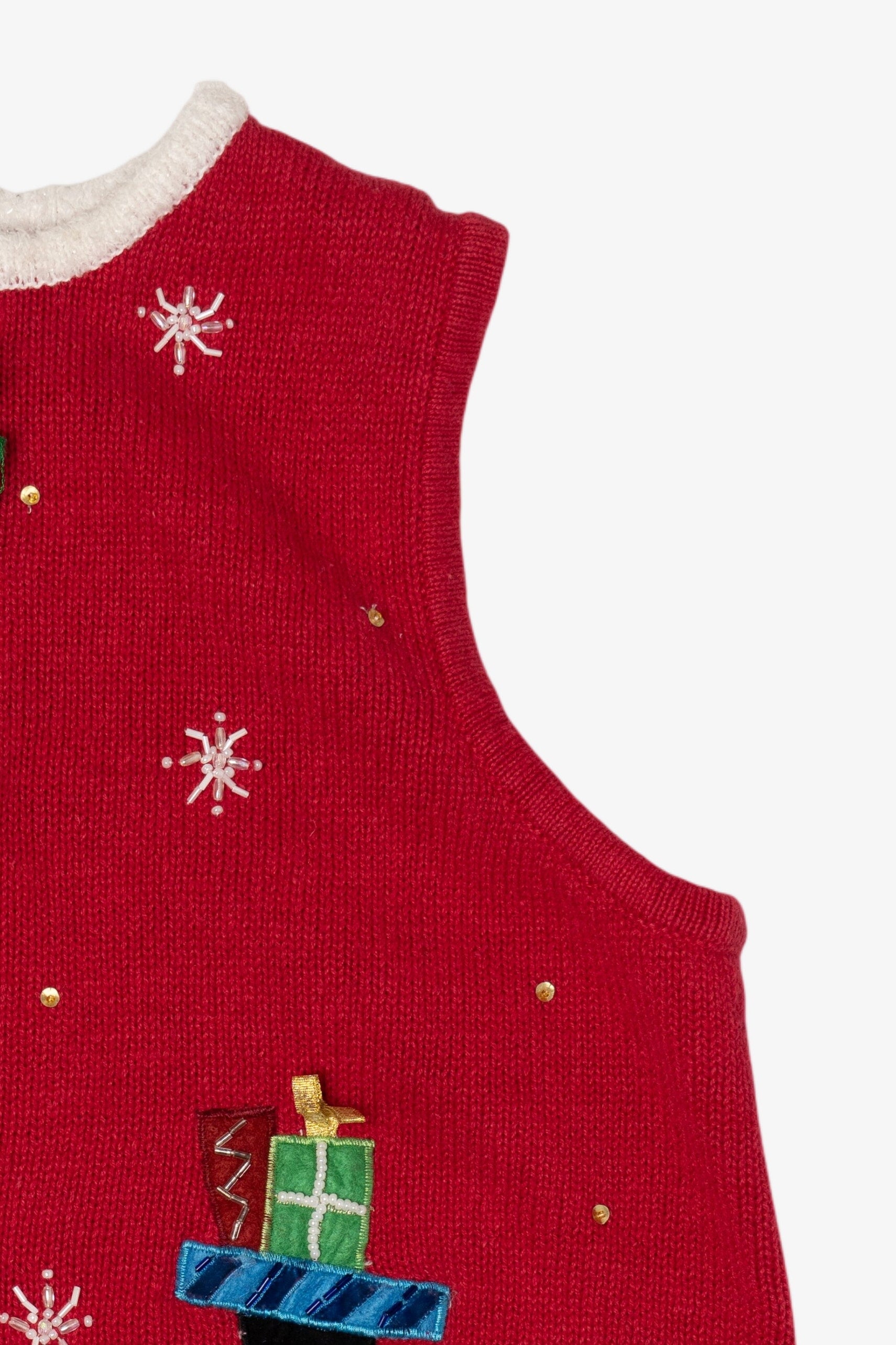 Vintage Red Heirloom Collectible Snowmen Ugly Christmas Vest (2000s)