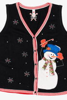 Vintage Black Snowman Ugly Christmas Vest (1990s)