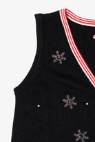 Vintage Black Snowman Ugly Christmas Vest (1990s)