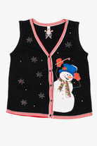 Vintage Black Snowman Ugly Christmas Vest (1990s)