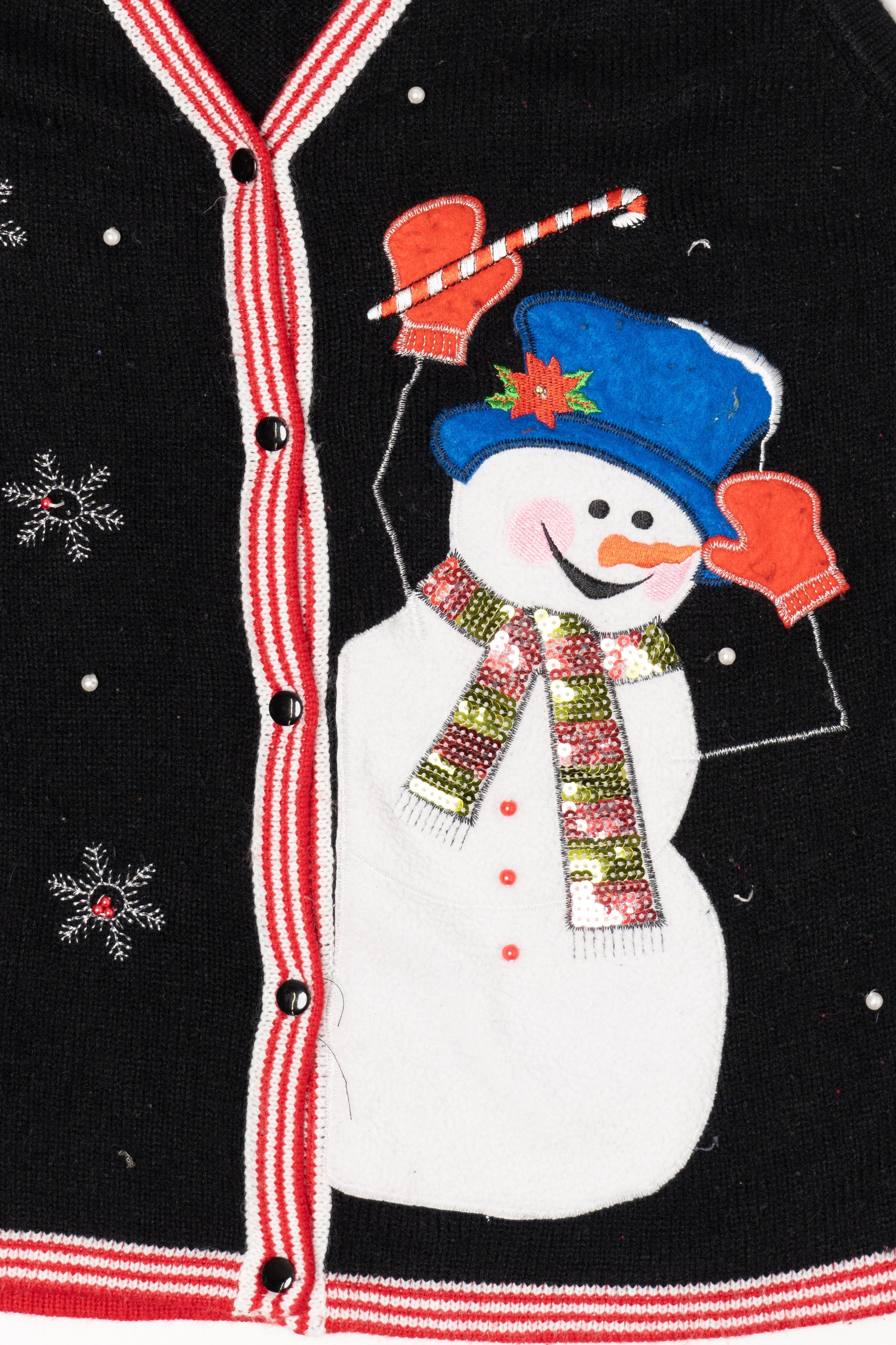 Vintage Black Snowman Ugly Christmas Vest (1990s)