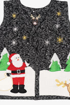 Vintage Dark Gray Santa Ugly Christmas Vest (2000s)