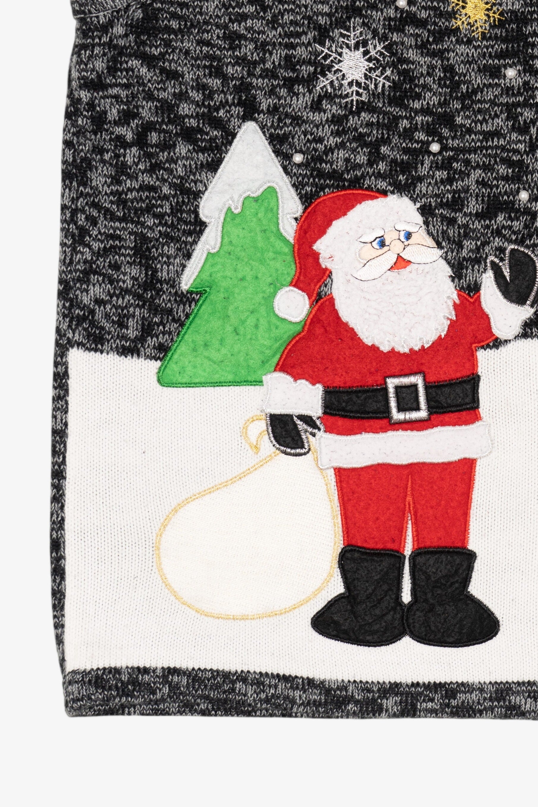 Vintage Dark Gray Santa Ugly Christmas Vest (2000s)