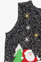 Vintage Dark Gray Santa Ugly Christmas Vest (2000s)