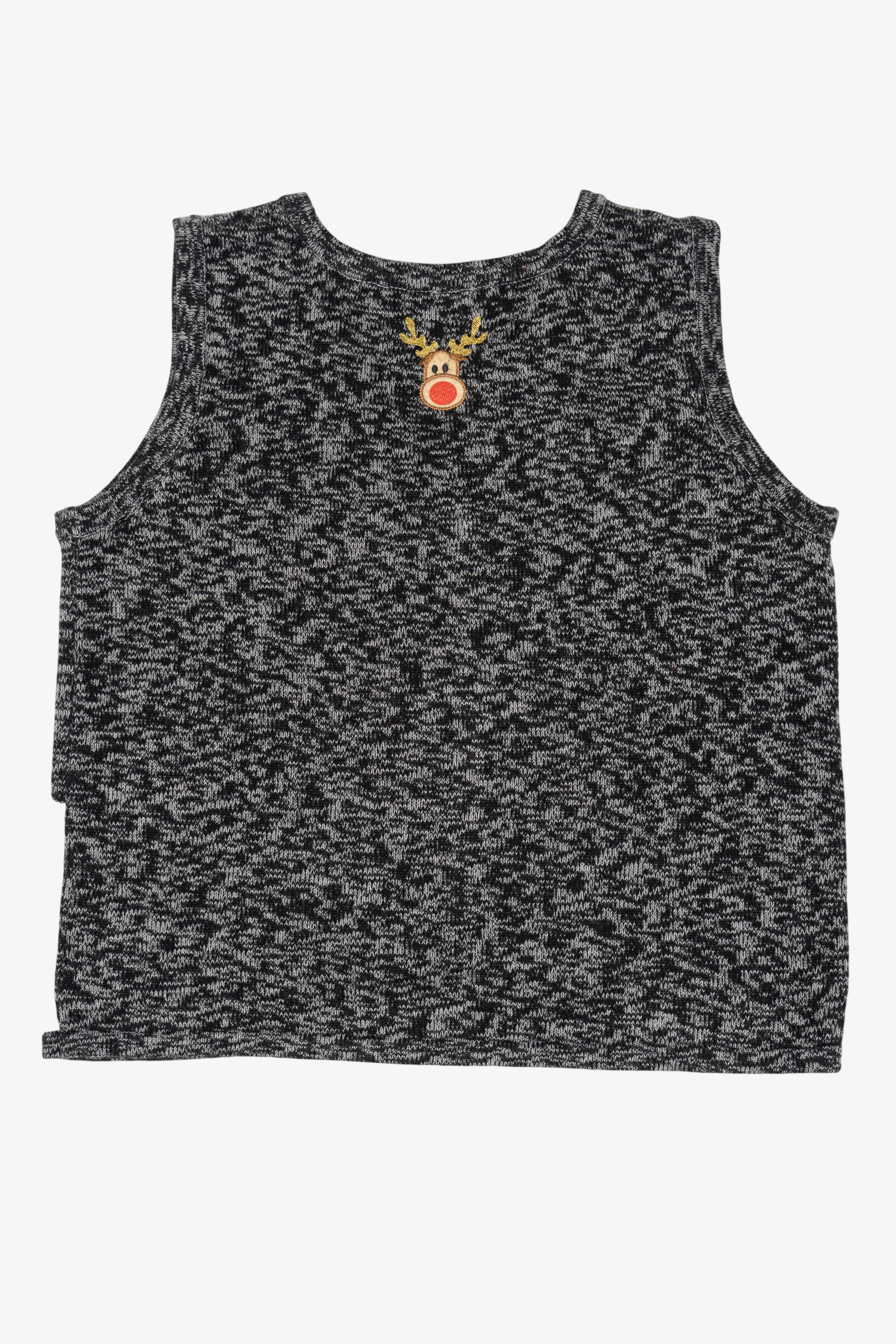 Vintage Dark Gray Santa Ugly Christmas Vest (2000s)