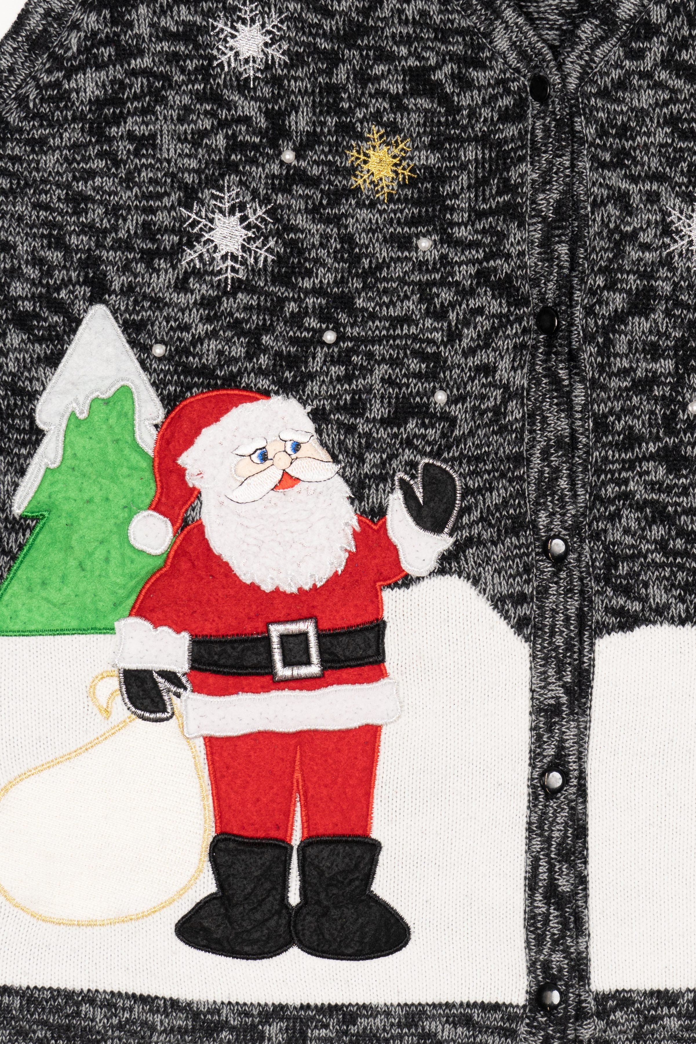 Vintage Dark Gray Santa Ugly Christmas Vest (2000s)