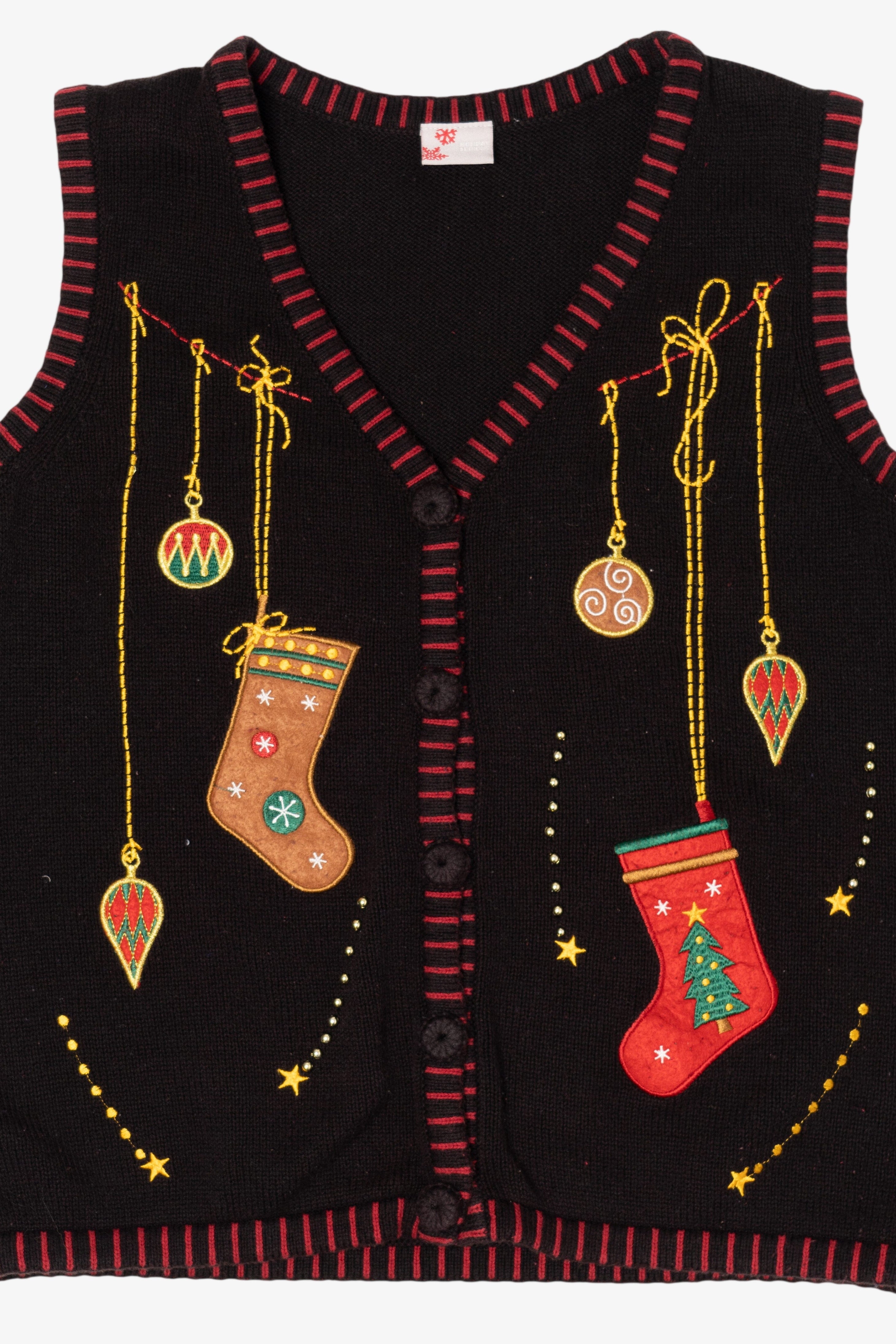 Vintage Black Holiday Editions Stockings Ugly Christmas Vest (2000s)