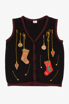 Vintage Black Holiday Editions Stockings Ugly Christmas Vest (2000s)