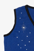 Vintage Blue Merry & Bright Nativity Scene Ugly Christmas Vest (1990s)