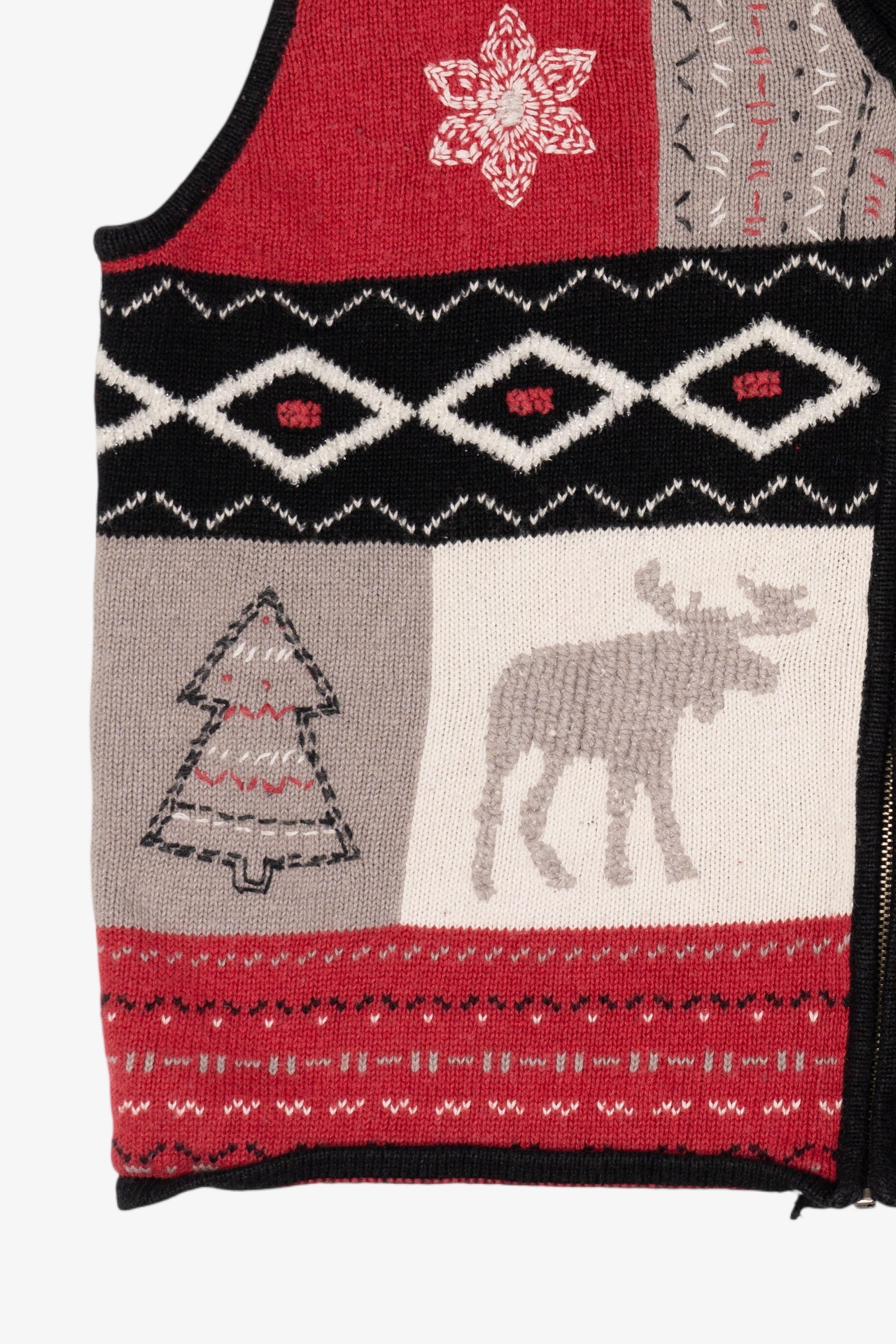Vintage Black Cricket Lane Collection Ugly Christmas Vest (1990s)