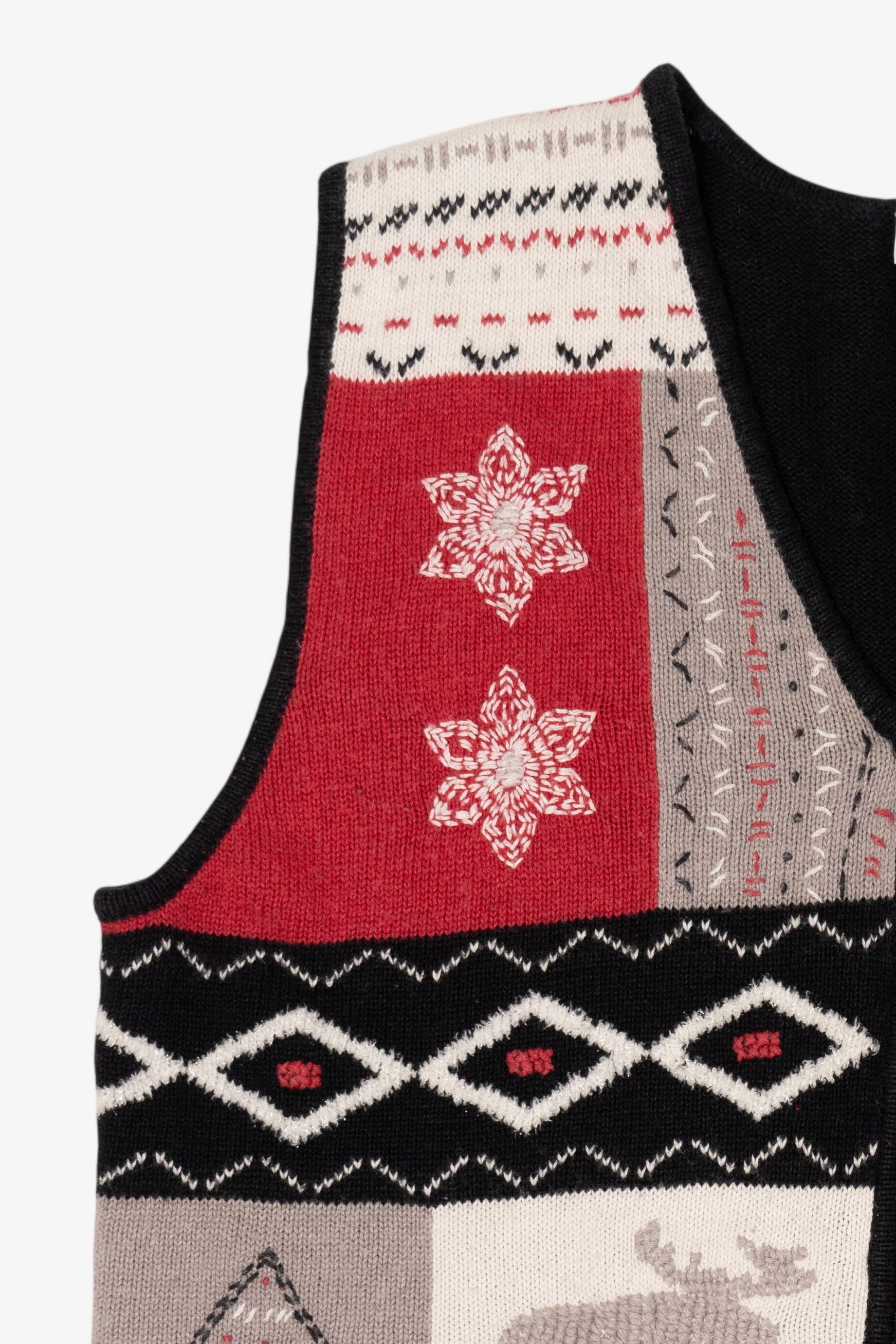 Vintage Black Cricket Lane Collection Ugly Christmas Vest (1990s)